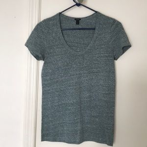J Crew Heather Green Scoopneck Tee Small